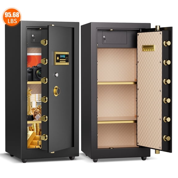 Silkight 10.0 cu ft Large Home Safe Box, Heavy Duty Security Safe with Removable & Adjustable Shelves and Private Inner Cabinet, Document Safe with Digital Keypad for House Office