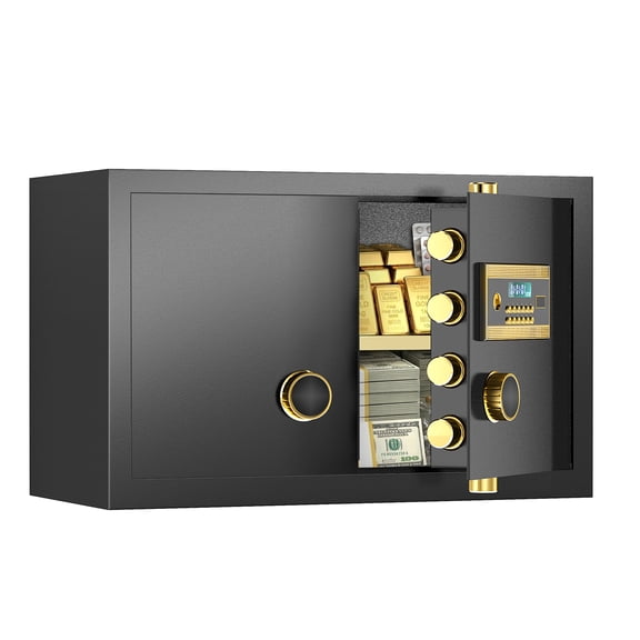 Silkight 2.0 Cub Small Safe Box, Money Safe with Removable & Adjustable Shelf and LED Light, Digital Keypad, Home Safes with Dual Alarm System & Mute Function, Security Box for Valuables