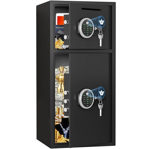 Silkight 6.5 Cu ft Large Safe Box, Money Safe with Adjustable Shelf and LED Light, Digital Keypad, Home Safes with Deposit Slot & Dual Alarm System