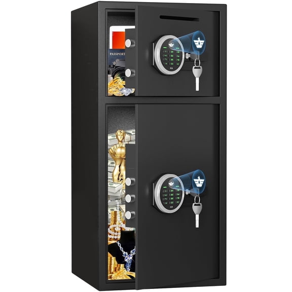 Silkight 6.5 Cu ft Large Safe Box, Money Safe with Adjustable Shelf and LED Light, Digital Keypad, Home Safes with Deposit Slot & Dual Alarm System