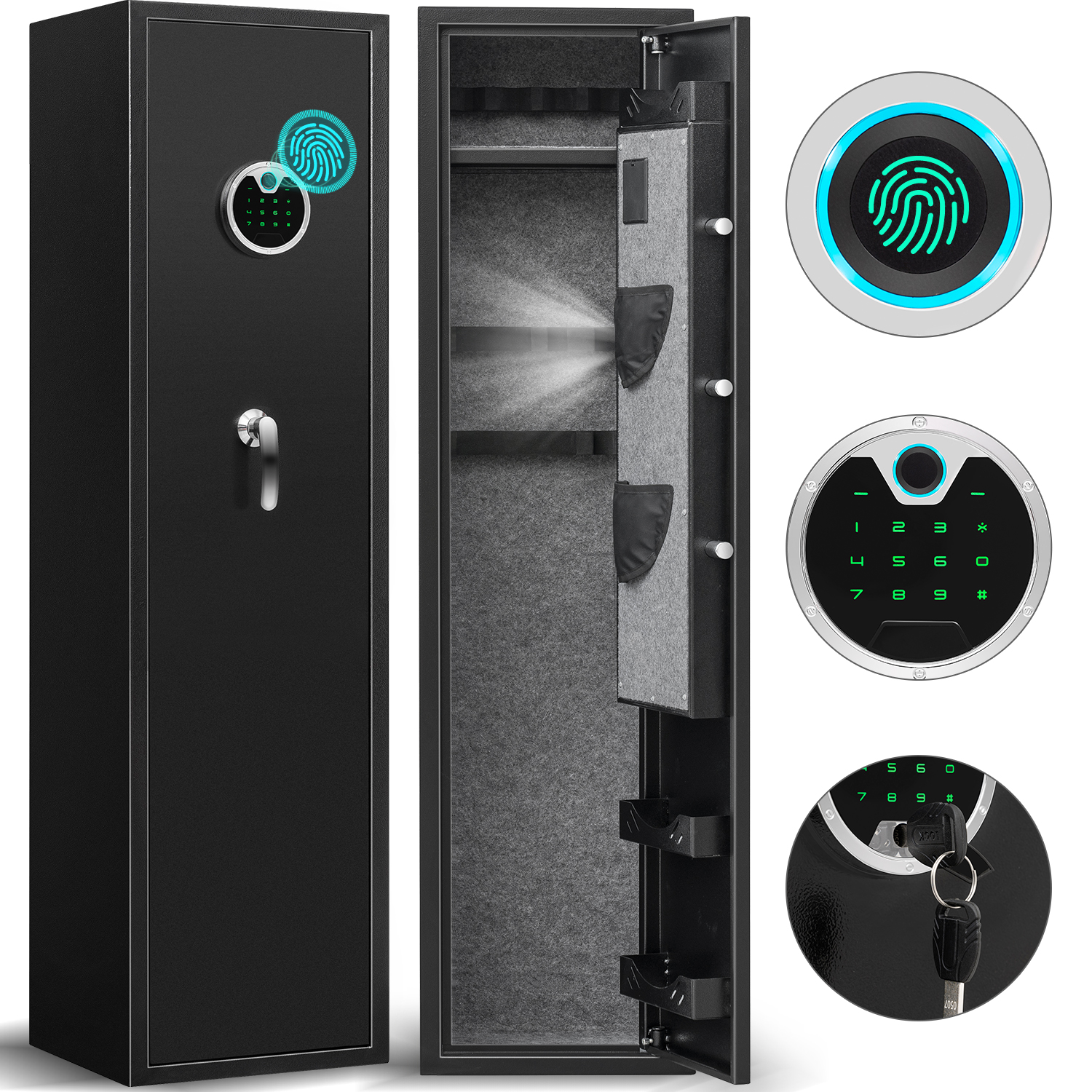 Silkight Biometric Fingerprint Gun Safe, Quick Access 35 Gun Rifle Gun