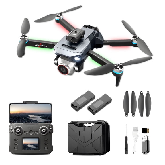 Silkight Drone with 4K Camera for Adults & Kids, RC with Built-in Screen, Brushless Motor, 4-Way Obstacle Avoidance, Optical Flow Hover, One-Key Takeoff, Gesture & Trajectory Flight, Foldable Drone