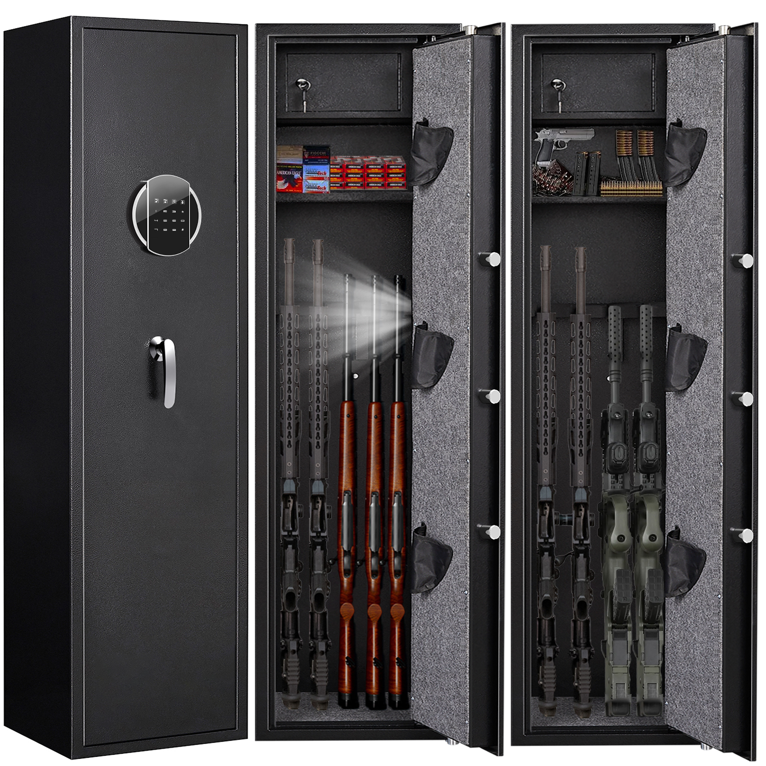 Silkight Large Gun Safe with Silent Mode, Gun Safe for Home Rifle and