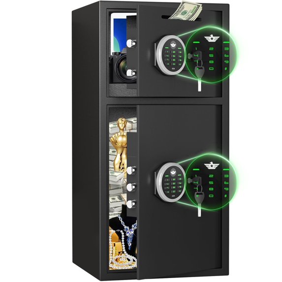 Silkight Safe - 6.0 Cu ft Home Safe Box - Fireproof Safe Depository Drop Safe with Backlit Keypad & Alarm System for Business Home Money Safe