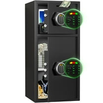 Silkight Safe - 7.0 Cu ft Large Safe Box with LED Light Fireproof Safe for home Documents,Electronic Password Money Safe with Deposit Slot & Dual Alarm System,Home Safe for Business Valuables