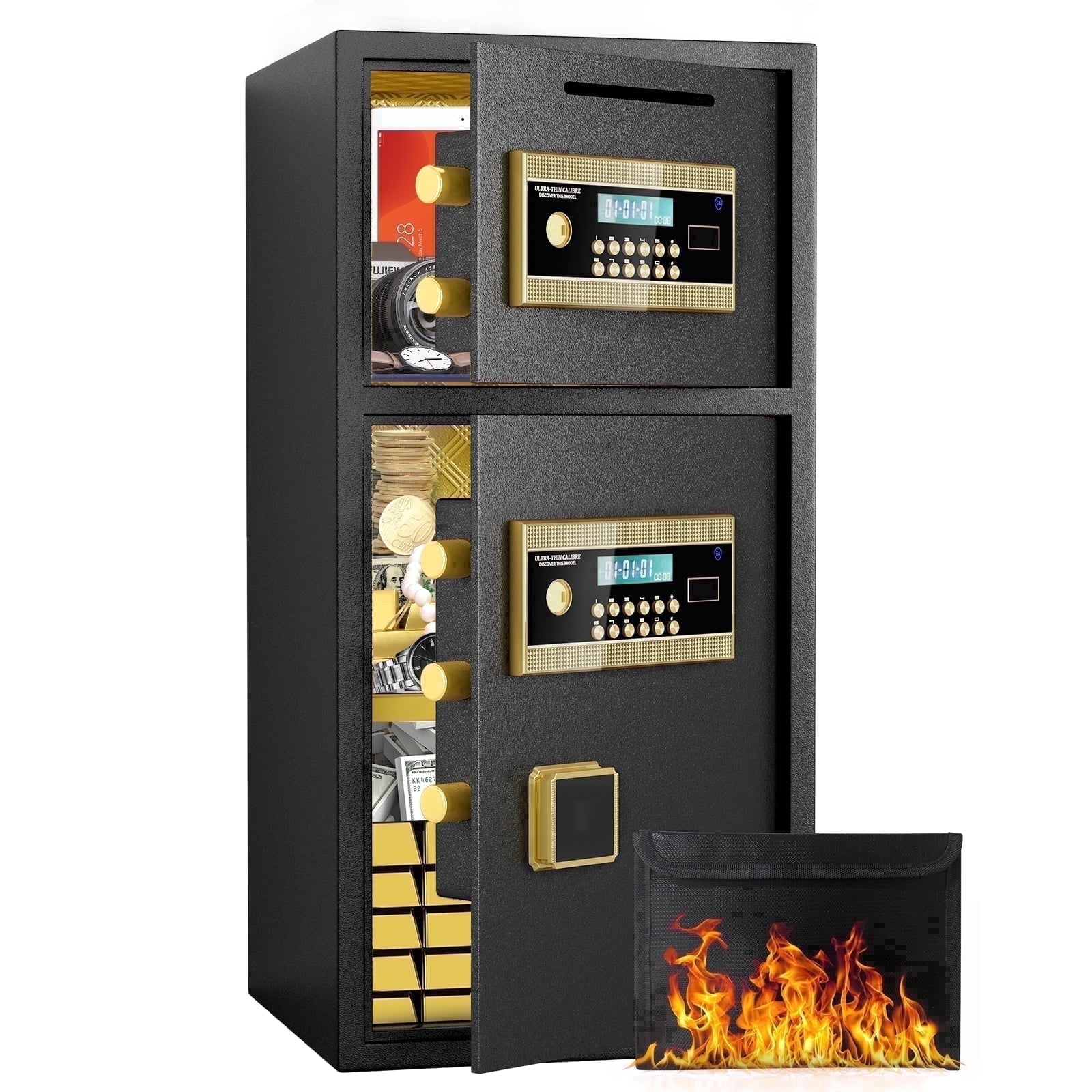 Silkight 6.0 cu ft Home Safe with Fireproof and Waterproof Bag, Money ...