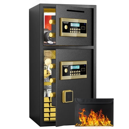 Silkight 6.0 cu ft Home Safe with Fireproof and Waterproof Bag, Money Safe Box with LCD Screen and Deposit Slot for Office Hotel