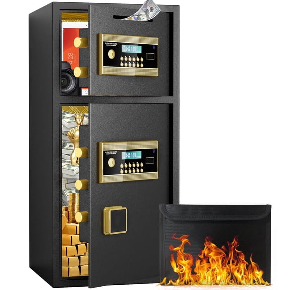 Silkight 6.5 cu ft Home Safe with Fireproof and Waterproof Bag, Money Safe Box with LCD Screen and Deposit Slot for Office Hotel