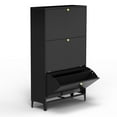thumbnail image 1 of Silkight Shoe Cabinet - All-Steel 3 Drawer Shoe Rack,47.2in*25.6in*9.5in Heavy Duty Shoe Organizer,Narrow Shoe Cabinet Storage for Entryway,Hallway,Closet Storage Cabinet, 1 of 11