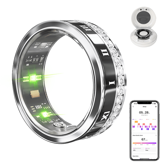 Silkight Smart Ring for Men and  Women, No Subscription Fee, IP68 Waterproof Wellness & Fitness Tracker, 24/7 Heart Rate, SpO2, Sleep & Activity Tracking, Works with Android & iOS