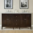 thumbnail image 1 of Silkroad Exclusive  68-inch Carrara White Marble Stone Top Bathroom Double Sink Vanity, 1 of 3