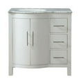 thumbnail image 1 of Silkroad Exclusive V0290WW36L 36 in. Carrara White Marble Top Single Sink Bathroom Vanity, 1 of 5
