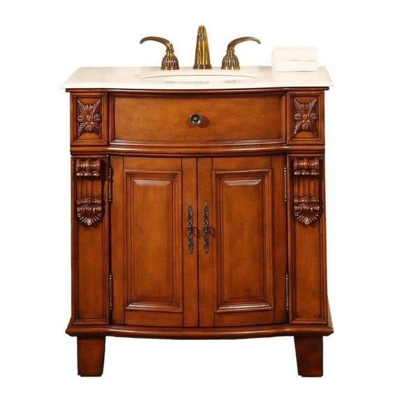 Silkroad Exclusive HYP-0204-CM-UIC-33 33-in Juliana Single Sink Bathroom Vanity Cabinet