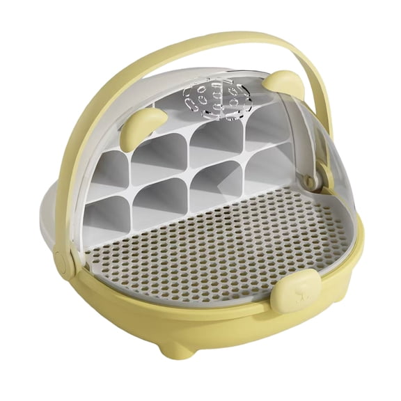 Silkworm Breeding Box Transparent Silkworm Growth Box Habitat Cage with Handle Small Animals Breeding Space Capsule Hatching Container for Silkworms Observation