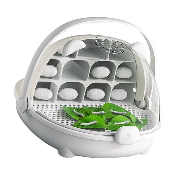 Silkworm Breeding Container Clear Habitat Cage With Detachable Trays And Convenient Handle For Easy Carry Outdoor Travel