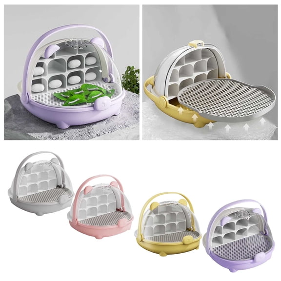 Silkworm Breeding Habitat Portable Transparent Animal Observation Cage with Handle Small Reptile Tank for Insects & Caterpillars 7.9" x 7.9" x 5.9"