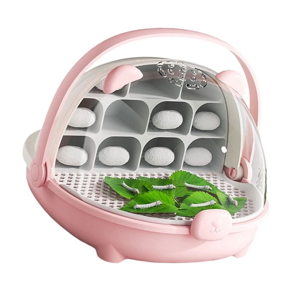 Silkworm Observation Habitat Case Clear Breeding Container Box With Removable Tray And Breathable Lid Design