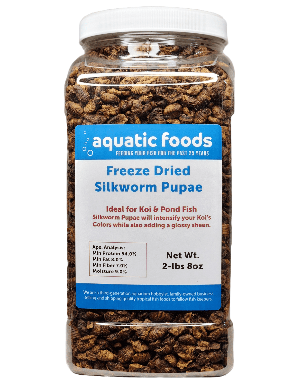 Silkworm Pupae, Freeze Dried for Koi, Pond Fish, Turtles, Large