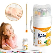 Silky Crayons, The Ultimate Mess-Free Art Set, Non-Toxic Washable Crayonss,Silky Washable Crayons, Ultra-Silky Easy-Grip Art Supplies, Gift12 Color