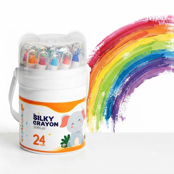 Silky Crayons, Washable Crayons, Easy Control Twist Grip, Soft Glide Drawing Tools, For Classroom Creative Activities