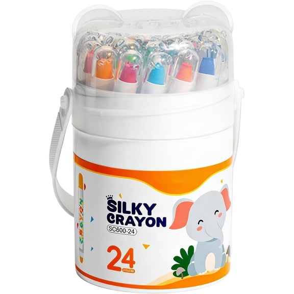Silky Crayons, Washable Crayons, Vibrant Pigment Collection, Break Resistant Formula, For Creative Coloring Lessons