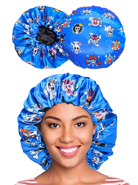 Silky Design Bonnet with Elastic Soft Band, Hair Braid Adjustable Women and Men Bonnets for Sleeping, Comfortable Satin Fabric Bonnet