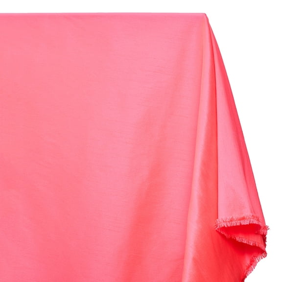 Silky Dupioni Fabric 30 Momme Faux Raw Soft Woven 100% Polyester Material By The Yard & Wholesale - Neon Pink (1 Yard)