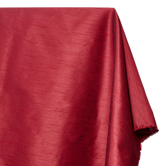Silky Dupioni Fabric 30 Momme Faux Raw Soft Woven 100% Polyester Material By The Yard & Wholesale - Wine (1 Yard)