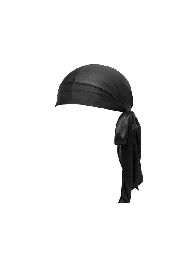 Silky Durag Colour Options | Silk Du Rags For Men & Women | For Braids & Locs Men's Hat Black