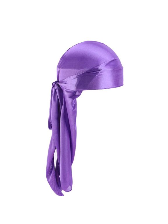 Silky Durag for Men, Faux Silk Long Tail Headwrap, Hip Hop Pirate Cap, Soft Compression Headscarf for 360 Waves Styling, Fashion Q