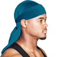 thumbnail image 1 of Silky Durag for Men Wave Cap Satin Dorag for Men Women 360 Wave Turquoise, 1 of 2