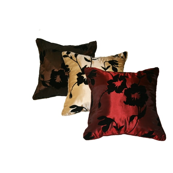 Silky Floral 18" X 18" Cushion Cover - Beige