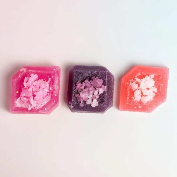 Silky Gem  Signature Trio Collection Handcrafted Edible Jewelry, Vegan and Gluten-Free, Real Fruit, Assorted Flavors (Guava, Grape Vanilla, Black Raspberry Pear.)