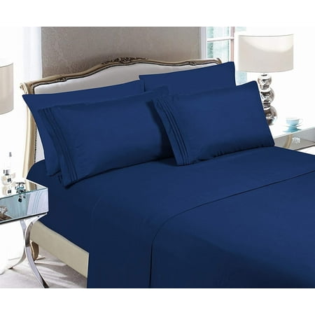 Elegant Comfort 2 Pieces Pillowcase 1500 Series Pillowcase Set, Standard Size, Navy Blue