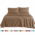 thumbnail image 1 of Elegant Comfort 4-Piece Microfiber Bed Sheet Set - Soft Breathable Cooling Hotel Sheets, Deep Pocket, Fitted, Flat & Pillowcases, Wrinkle & Fade Resistant Bedding, Twin, Taupe, 1 of 5