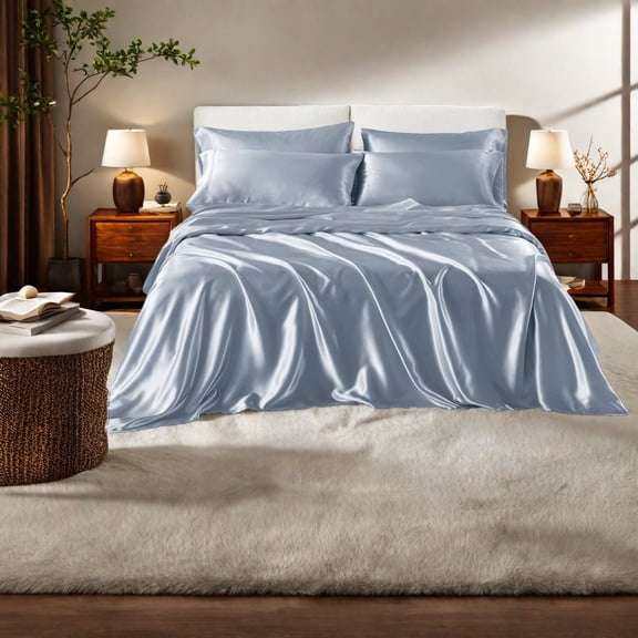 Silky Queen Sheets And Sheet Sets Polyester Satin Modern Home