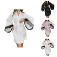 thumbnail image 1 of Silky Robes for Women 3/4 Sleeve Lace Loose Fit Kimono Robe Bride Bridesmaid Wedding Party Robe Sleepwear, 1 of 6