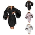 thumbnail image 1 of Silky Robes for Women 3/4 Sleeve Lace Loose Fit Kimono Robe Bride Bridesmaid Wedding Party Robe Sleepwear, 1 of 4