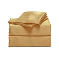 thumbnail image 1 of Silky Satin Bed Sheet Set 4-Piece (Gold, Queen), 1 of 5