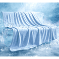 thumbnail image 1 of Silky Satin Cooling Blanket, Lightweight Breathable Summer Throw, Ultra-Thin No-Fill Bed Blanket for Sofa Nap Travel (Light Blue), 1 of 6