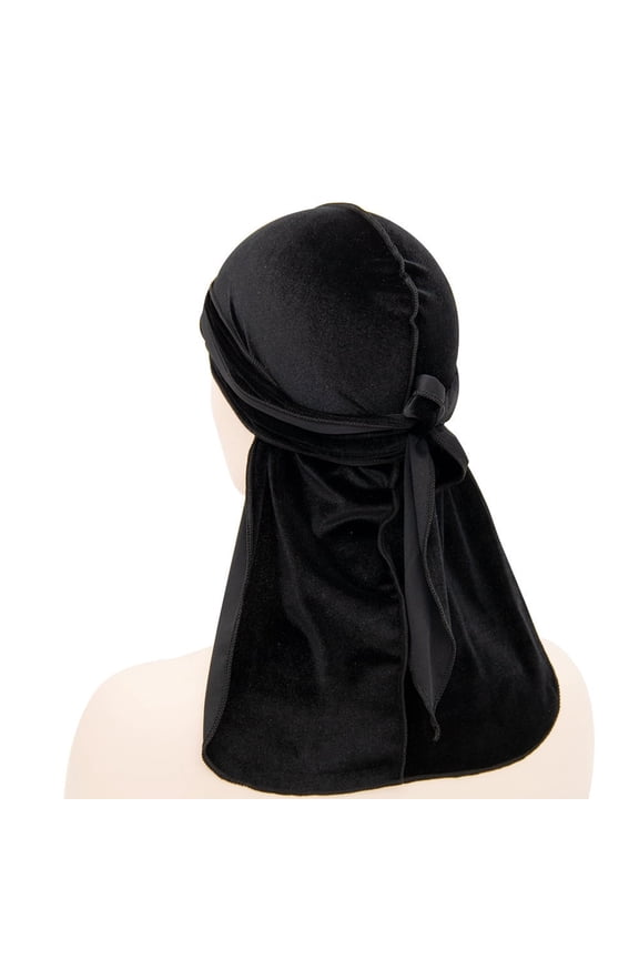 Soft Breathable Nighttime Protective Polyester Sleeping Headscarf Hair Wrap Sleep Cap, Black, 1 Pack