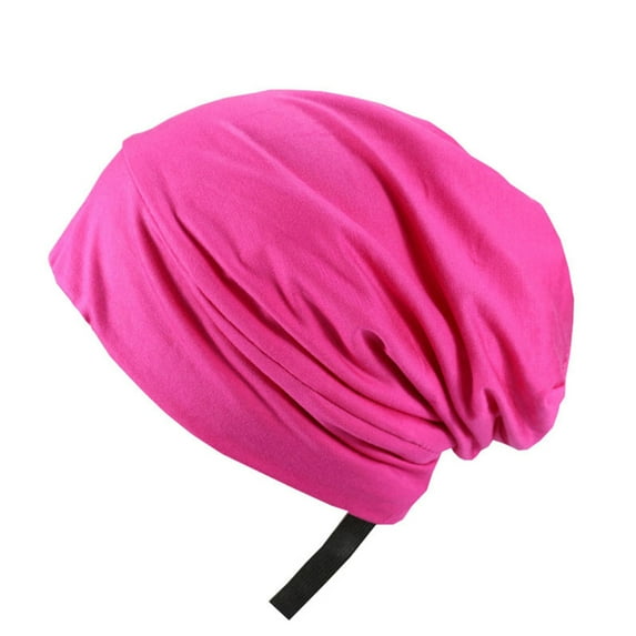 Silky Satin Lined Bonnet Sleep Cap Stay on All Night Hair Wrap Slouchy Beanie with Adjustable Strap for Women Men