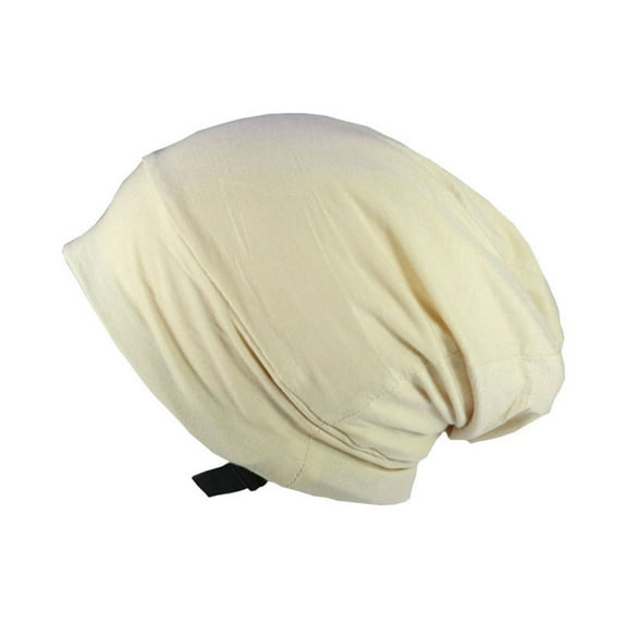 Silky Satin Lined Bonnet Sleep Cap Stay on All Night Hair Wrap Slouchy Beanie with Adjustable Strap for Women Men