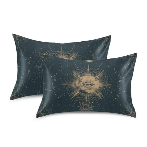 Silky Satin Standard Pillowcases For Hair And Skin A Celestial Star Map
