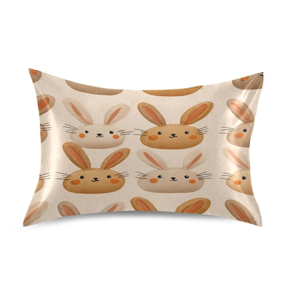 Satin Pillowcase Home Luxury Envelope Pillowcases Soft And Smooth Brown Bunny Head