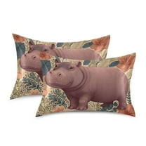 Silky Satin Standard Pillowcases For Hair And Skin A Hippopotamus