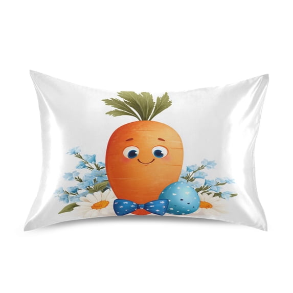 Satin Pillowcase Home Luxury Envelope Pillowcases Soft And Smooth Easter Egg Spring Flowers