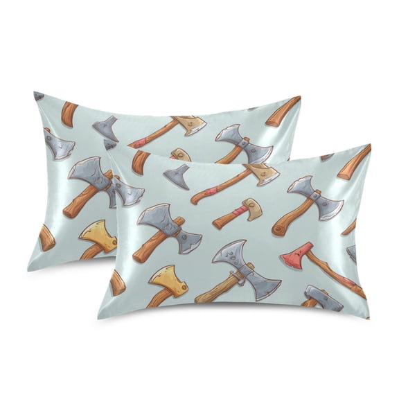 Silky Satin Standard Pillowcases For Hair And Skin Cartoon Axe