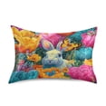 thumbnail image 1 of Satin Pillowcase Home Luxury Envelope Pillowcases Soft And Smooth Easter Bunny in A Flower Field, 1 of 6