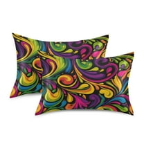 Silky Satin Standard Pillowcases For Hair And Skin Colorful Swirl Design